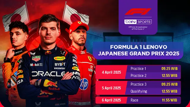Live Streaming Formula 1 Lenovo Japanese Grand Prix 2025 di Vidio