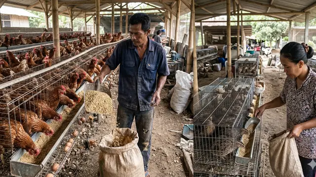 Perbandingan Untung Ayam Petelur vs Puyuh Petelur (Foto: Gemini AI)