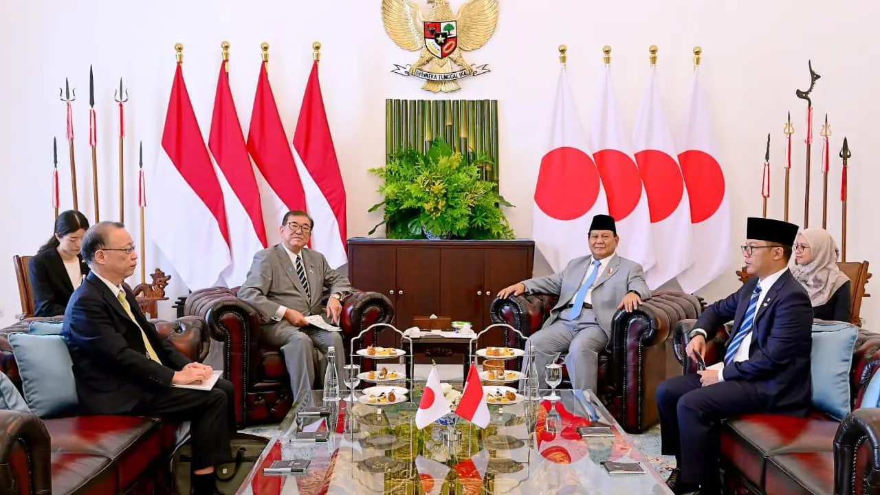 Perdana Menteri Jepang Ishiba Shigeru dan Presiden Prabowo Subianto di Istana Bogor pada 11 Januari 2025.