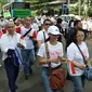 Pendukung pasangan capres cawapres nomor urut 01 Jokowi-Ma'ruf Amin mulai memadati GBK, Jakarta. (Liputan6.com/ Ady Anugrahadi)