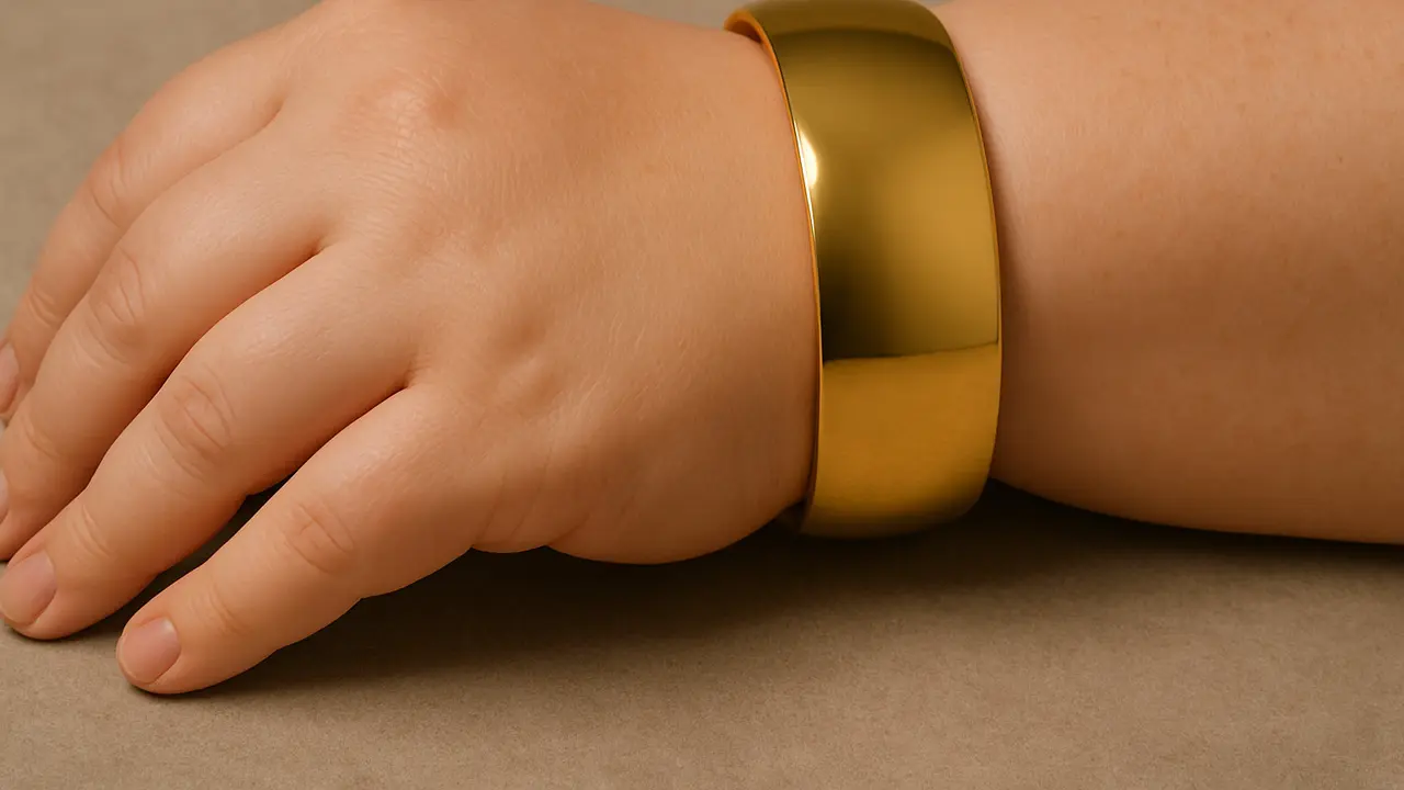 Model Gelang Emas Bangle Lebar untuk Tangan Gemuk