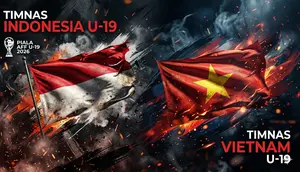 Ilustrasi Timnas Indonesia U-19 vs Vetnam, Piala AFF U-19 2026. (Foto by Gemini AI)