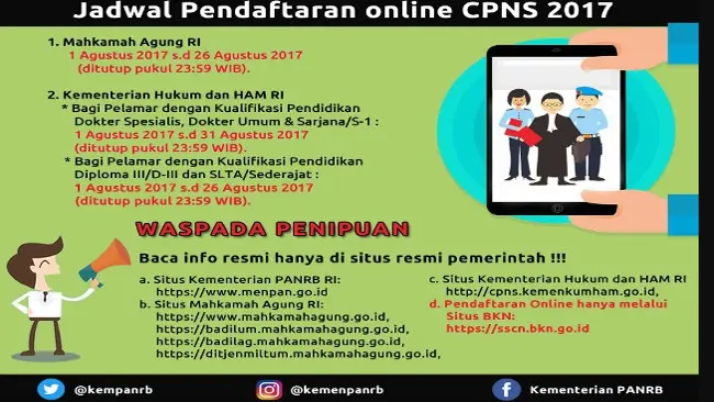 Jadwal pendaftaran online cpns 2017