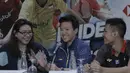 Pebulutangkis Indonesia, Liliyana Natsir, memberikan keterangan saat jumpa pers di hotel Sultan, Jakarta, Senin, (2/7/2018). Blibli Indonesia Open 2018 akan berlangsung pada 3-8 Juli 2018 di Istora Senayan, Jakarta. (Bola.com/M Iqbal Ichsan)