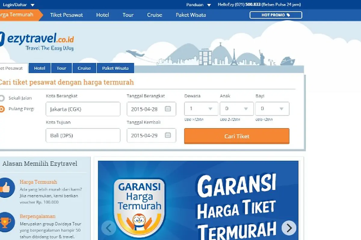 Situs Ezytravel.co.id Ganti Tampilan