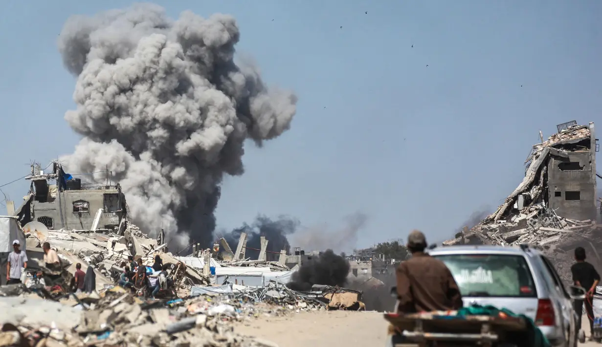 Otoritas kesehatan setempat menyebut, sejak 7 Oktober 2023, perang antara Israel dan milisi Hamas telah menewaskan lebih dari 53.900 warga Palestina di Gaza. (Bashar TALEB/AFP)