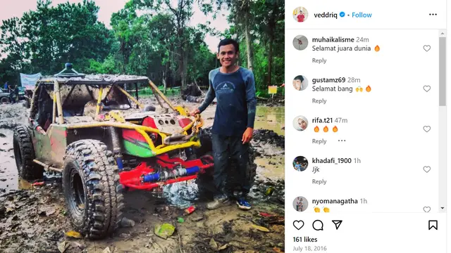Veddriq Leonardo Juga Hobi Berpetualang dengan Mobil dan Motor (ist)