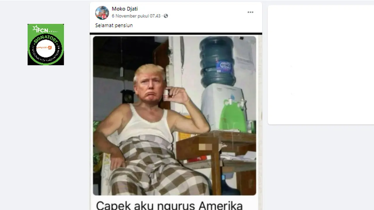 Penelusuran Foto Donald Trump Mengenakan Sarung setelah Pensiun