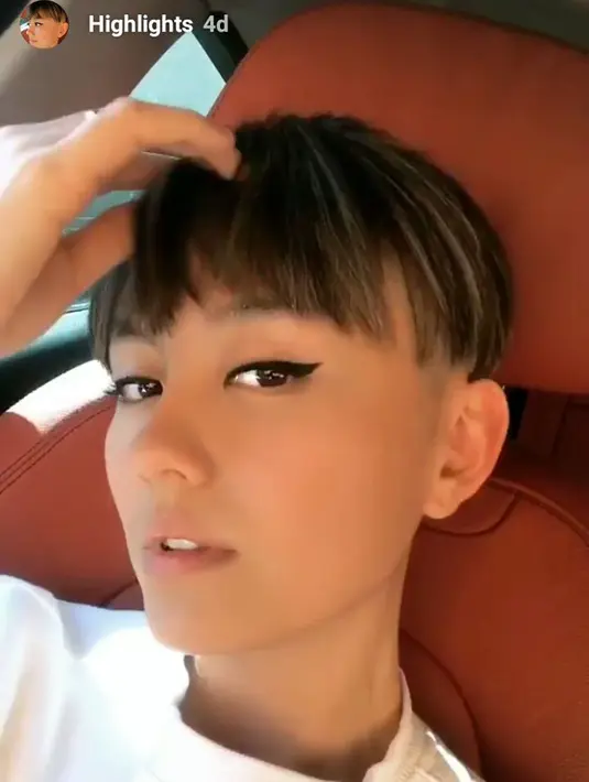 Gaya skinny hair menjadi pilihan Agnez untuk rambut di awal tahun ini. Dengan senangnya, dalam video singkat itu Agnez  tampak sedang memainkan rambut barunya di bangku mobil. (Instagram/agnezmo)
