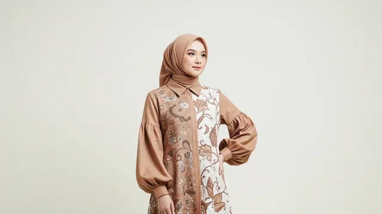 7 Model Gamis Batik Kombinasi Kain Polos Tren 2025, Tampil Anggun dan Modern
