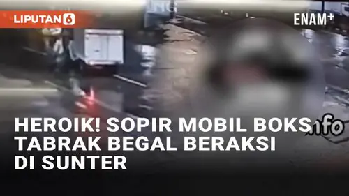 VIDEO: Aksi Heroik Sopir Mobil Boks Tabrak Begal Beraksi di Sunter