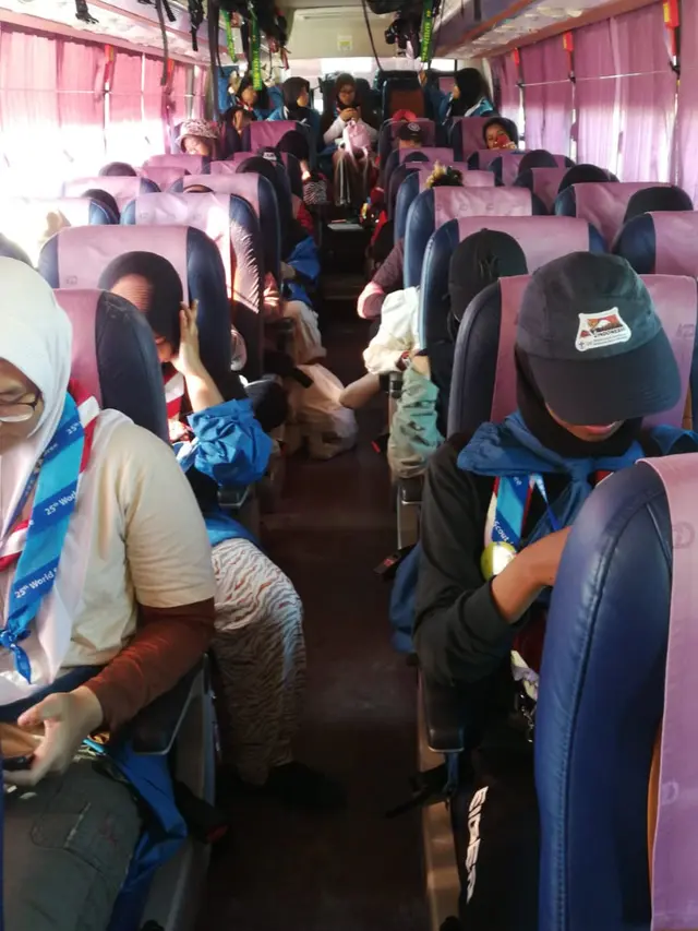 Evakuasi kontingen Indonesia di Jambore Pramuka Dunia ke-25 di Korea Selatan dibantu KBRI Seoul. (Candra Wiguna Alisufi/KBRI Seoul)