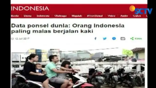 Sementara warga Hongkong menjadi paling rajing berjalan kaki.