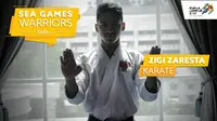 Ahmad Zigi Zaresta, atlet Indonesia di SEA Games 2017 cabang karate. (Bola.com/Dody Iryawan)
