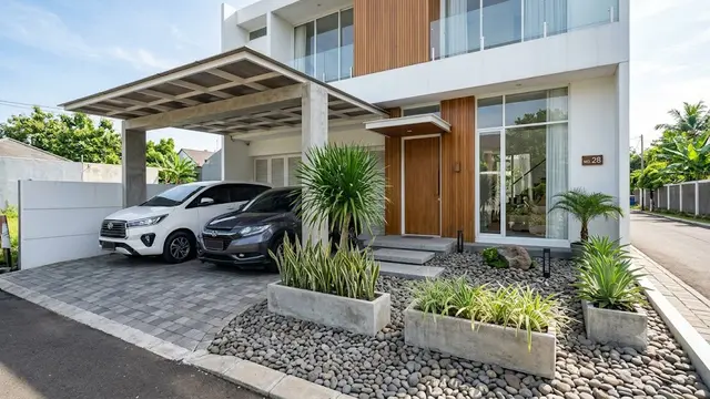 Carport dan Taman Kering