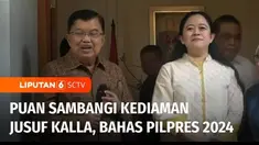 Ketua DPP PDI Perjuangan sekaligus Ketua DPR RI Puan Maharani menyambangi kediaman Wakil Presiden ke-10 Jusuf Kalla di kawasan Brawijaya, Kebayoran Baru, Jakarta Selatan.