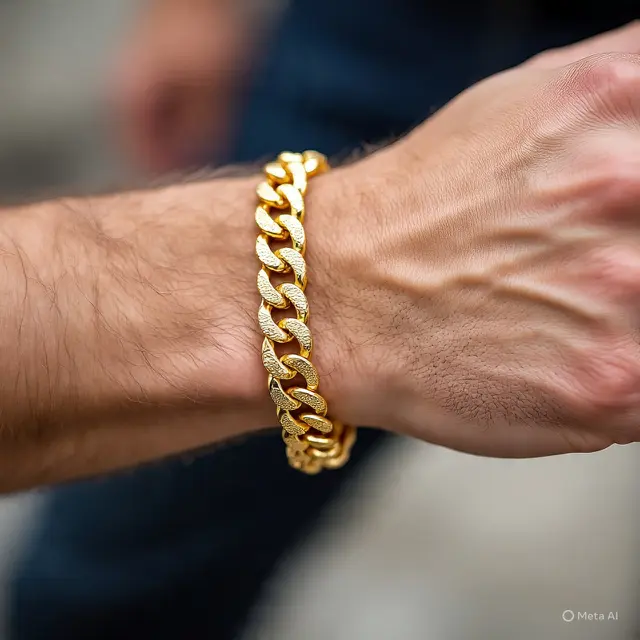 Gelang Emas Rantai Pria Model Cuban Link