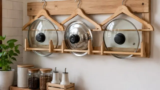 Inspirasi Organizer Tutup Panci dari Hanger Bekas (AI Generated)