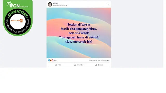 Klaim vaksin masih bisa tularkan virus