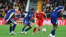 Pertandingan ini berlangsung dengan seru dan ketat. Kedua tim saling adu serangan dan menghasilkan banyak gol dan berakhir dengan adu penalti. (AP Photo/Alberto Saiz)