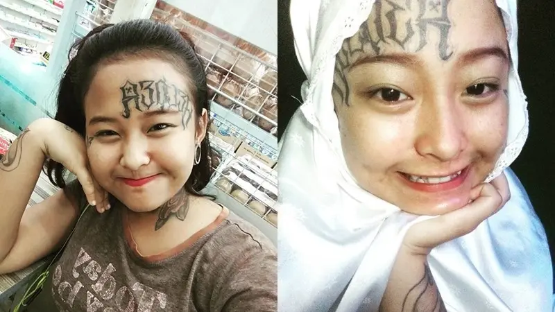 Punya Tato di Kening, Mantan Anak Punk Ini Kini Pilih Berhijab