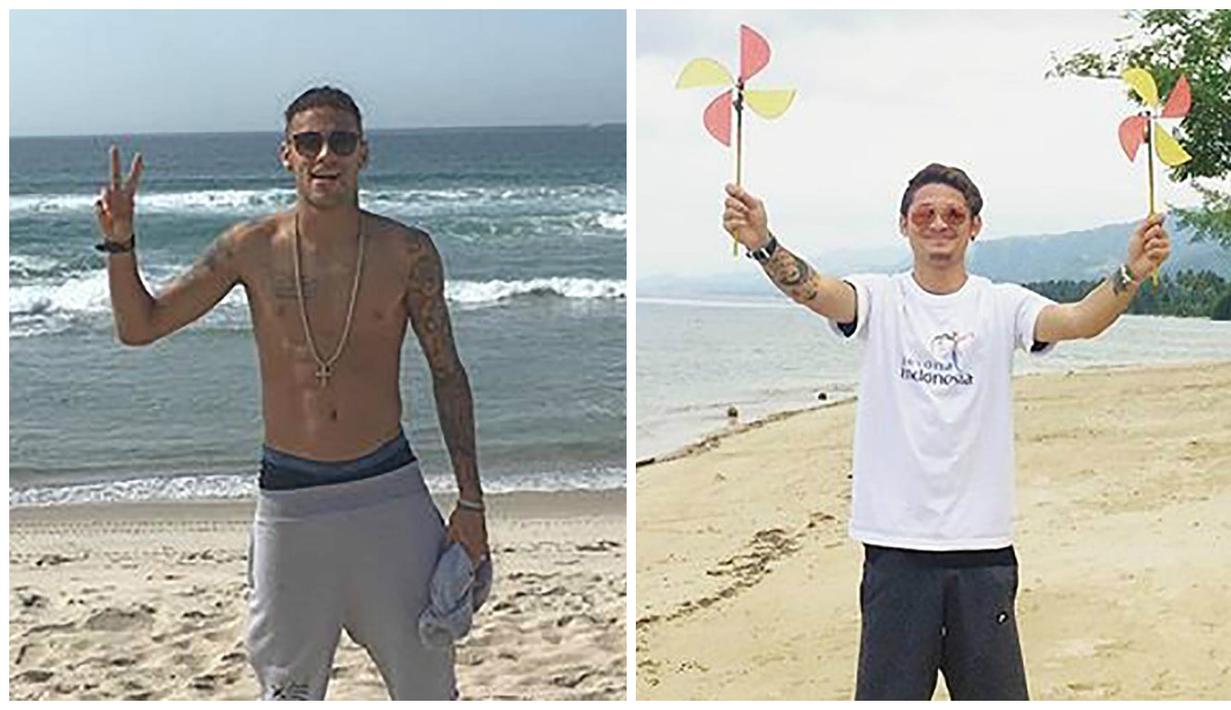 Penyerang Barcelona asal Brasil, Neymar, memiliki kemiripam dengan striker asal Indonesia yang kini lebih sering berperan sebagai bintang layar kaca, Syamsir Alam. (Instagram) 