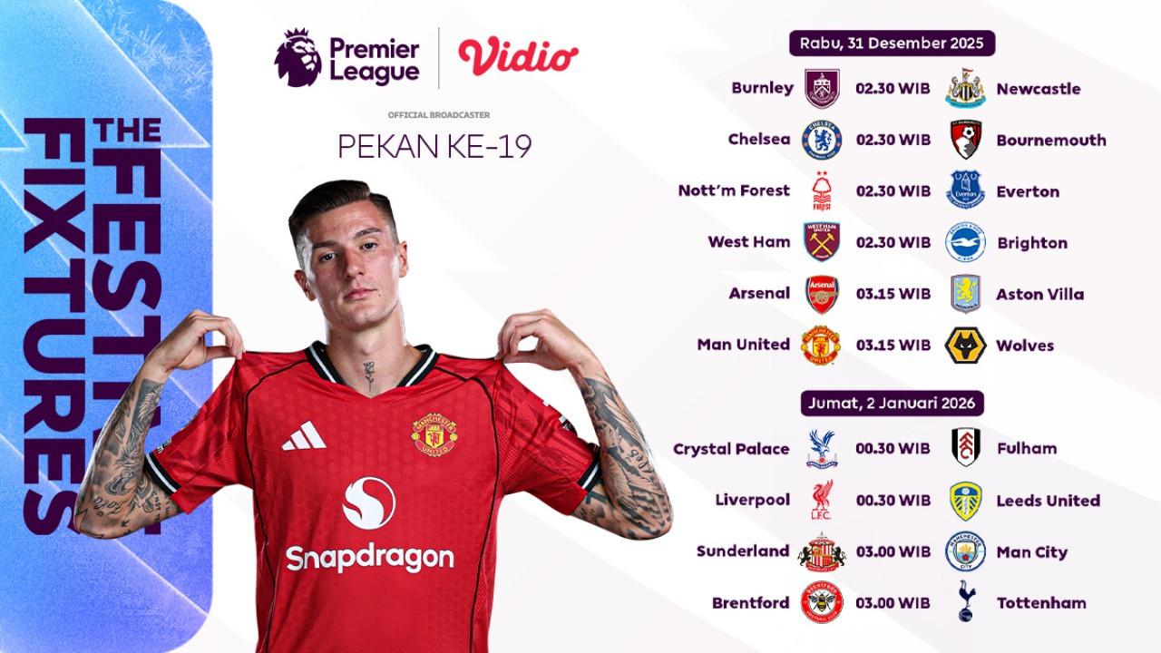 Berikut Jadwal Live Streaming Liga Inggris Pekan ke-19, Eksklusif di Vidio