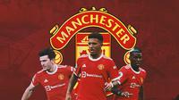 Manchester United - Harry Maguire, Jadon Sancho, Paul Pogba (Bola.com/Adreanus Titus)