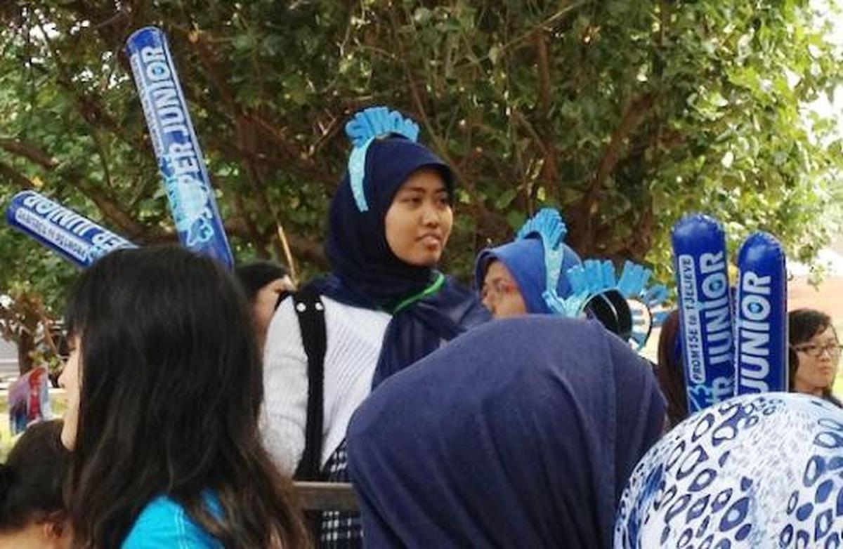 Penjagaan pintu masuk konser Super Junior di Indonesia pada hari perta 