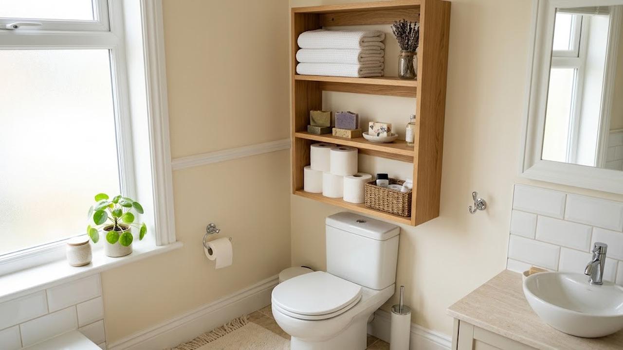 Rak Dinding di Atas Toilet