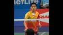 Simon disingkirkan pemain asal Hongkong, Hu Yun, 18-21, 21-13, 20-22, Jakarta, Kamis (19/6/2014) (Liputan6.com/Miftahul Hayat)