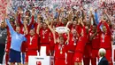 Bayern Muenchen merayakan gelar juara Bundesliga 2014-2015. (Reuters)