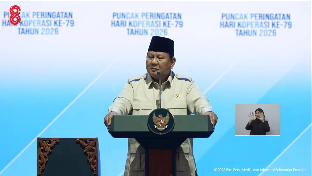 Presiden Prabowo Subianto menghadiri Puncak Peringatan Hari Koperasi ke-79 Tahun 2026, Jakarta, Minggu (12/7/2026).
