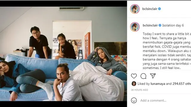 BCL ceritakan konisi kesehatan dan mentalnya di hari keenam menjalani isolasi mandiri.