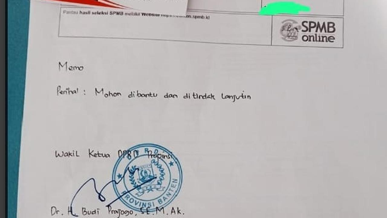 memo pimpinan DPRD Banten