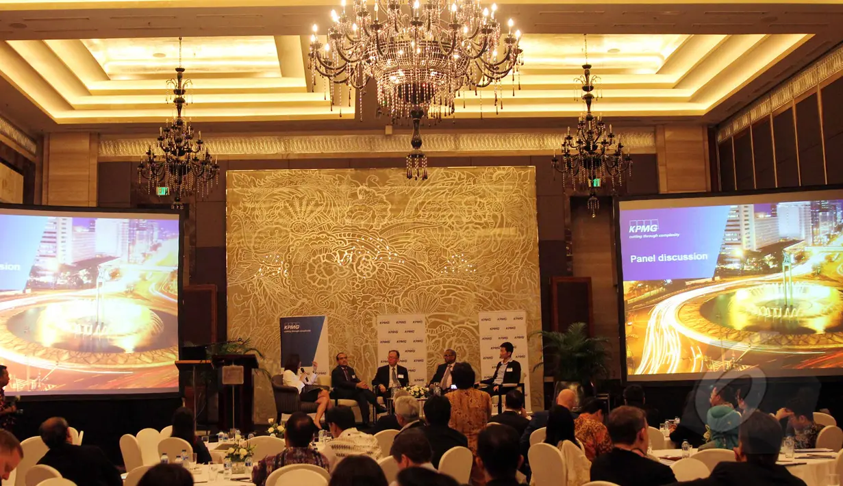 Suasana diskusi tantangan menuju Masyarakat ekonomi Asean (MEA) serta peluncuran laporan KPMG mengenai resiko menuju MEA di Hotel Kempinski Jakarta, Selasa (21/4/2015) . (Liputan6.com/Helmi Afandi)
