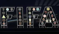 Logo FIFA terpasang bersama lambang klub peserta menjelang laga pembuka Club World Cup 2025 di Miami, Florida (AP Photo/John Raoux)