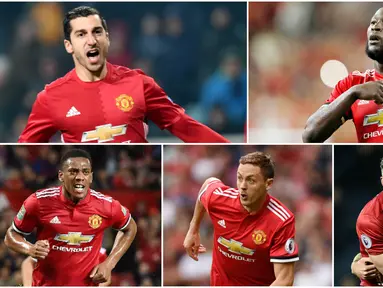 Berikut ini Romelu Lukaku dan empat pemain yang menjadi kunci keberhasilan Manchester United berada di papan atas klasemen sementara Premier League musim ini. (Foto- foto Kolase AFP).