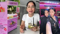 Usai mencoba brownies alpukat dan salad buah Neynis Food, Farida Nurhan beri masukan kepada pemiliknya untuk memperbaiki sikap. (Sumber: TikTok @farida.nurhan & @neynisfood)