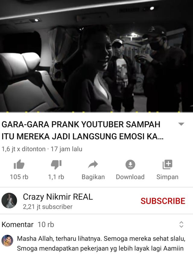 Unggahan Nikita MIrzani. (Foto: YouTube)