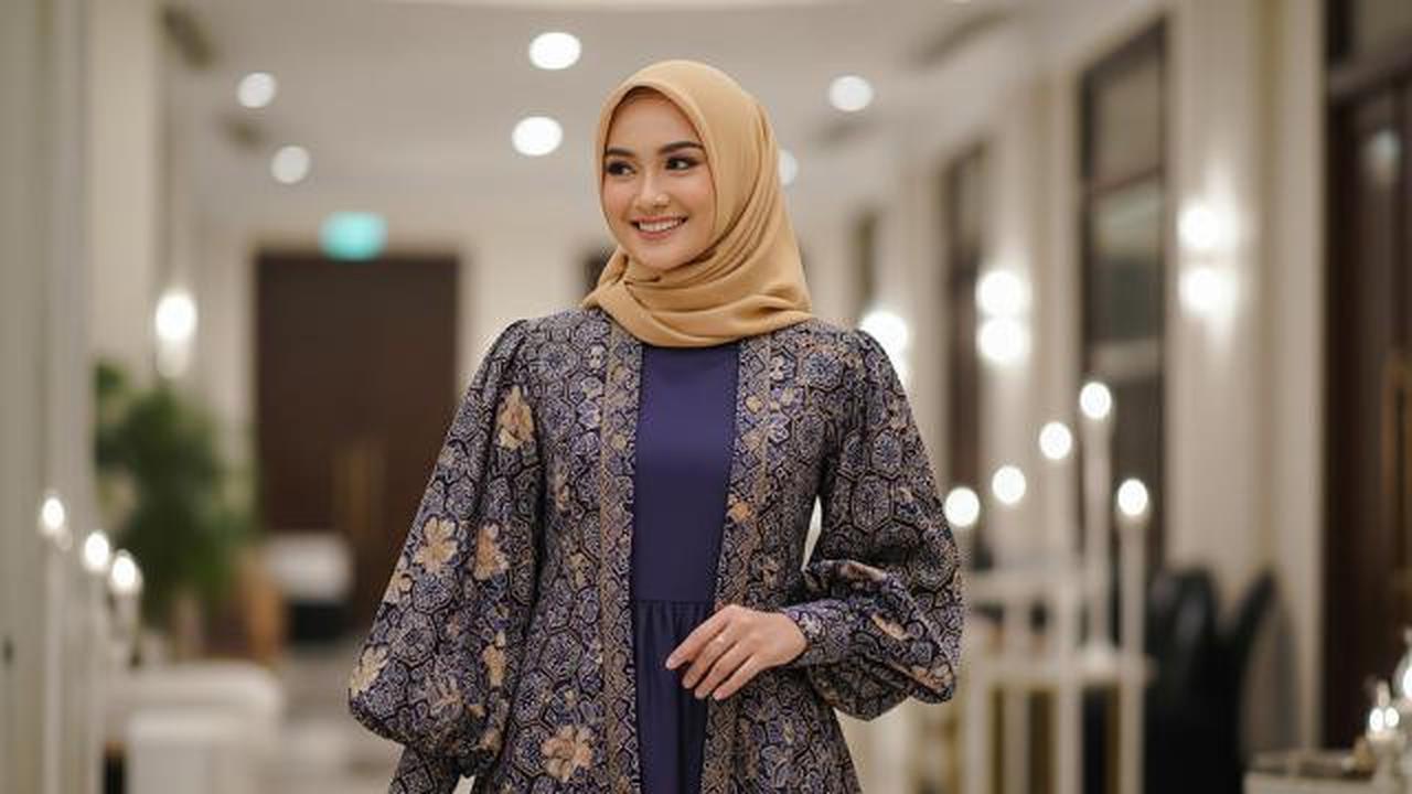 7 Model Gamis Batik dengan Outer Tunik, Gaya Syar'i yang Tetap Modis