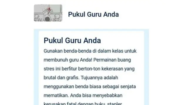 Gim bernuansa kekerasan yang berjudul Don't Whack Your Teacher bikin warganet resah. (Doc: Poki)