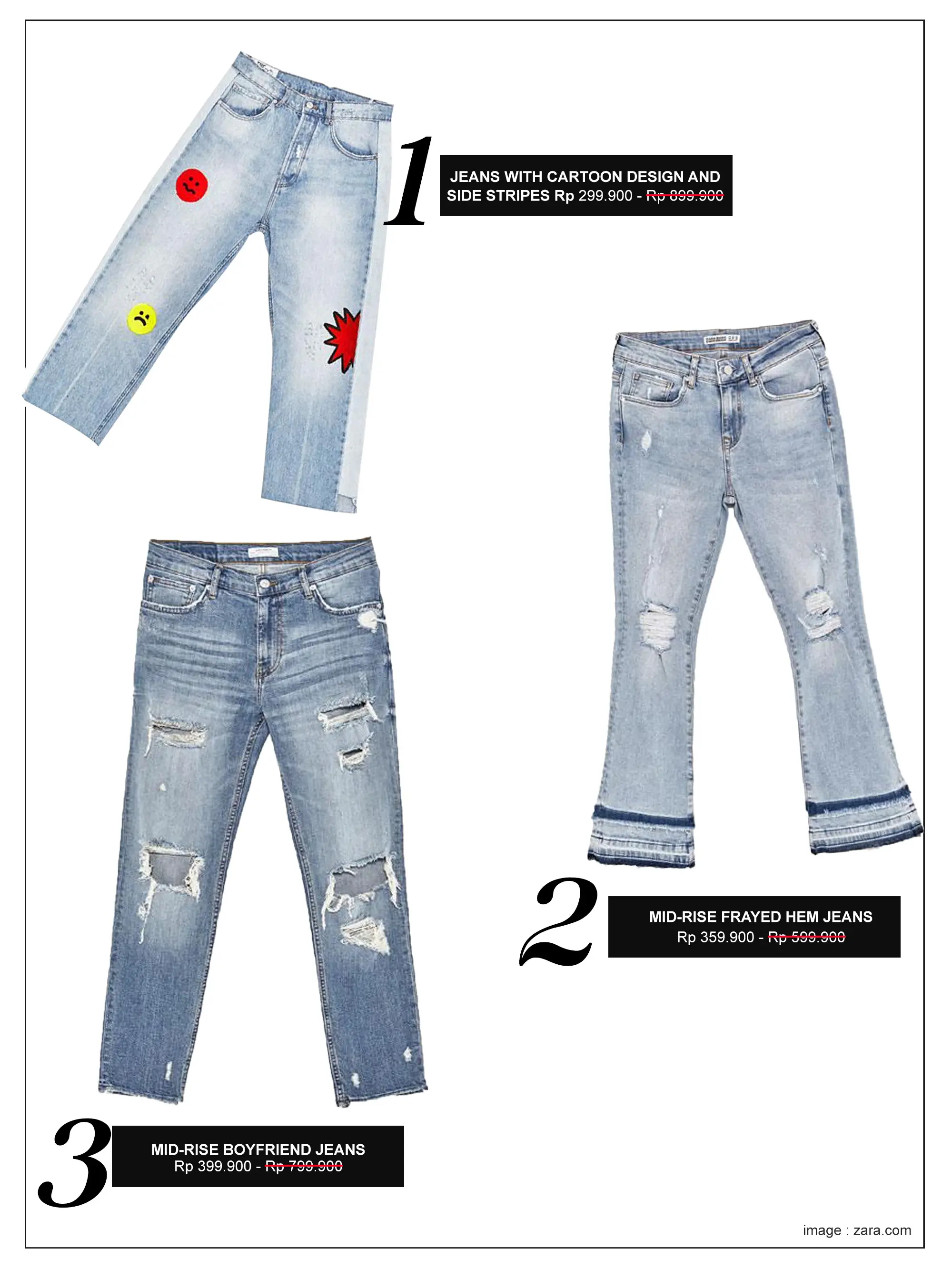 Jeans trendi yang diskon. (Image: zara.com. DI: Muhammad Iqbal Nurfajri)