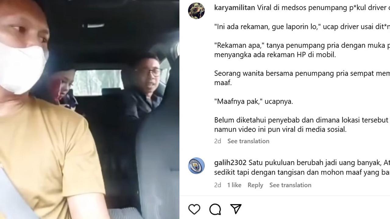 Kronologi Viral Anggota Polisi Tonjok Sopir Taksi Online, Suruh Damai Kasih Rp5 Juta Cuma Ditransfer Rp2 Juta
