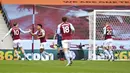 Gol semata wayang sekaligus penentu kemenangan Villa dicetak oleh penyerang 25 tahun asal Inggris, Ollie Watkins, saat pertandingan baru berjalan dua menit. (Shaun Botterill, Pool via AP)