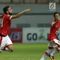 Bek Persija, Willian Pachecho berlari usai mencetak gol ke gawang Sriwijaya FC pada lanjutan Liga 1 Indonesia di Stadion Wibawa Mukti, Cikarang Kab Bekasi, Jumat (16/6). Persija unggul 1-0 atas Sriwijaya FC. (Liputan6.com/Helmi Fithriansyah)