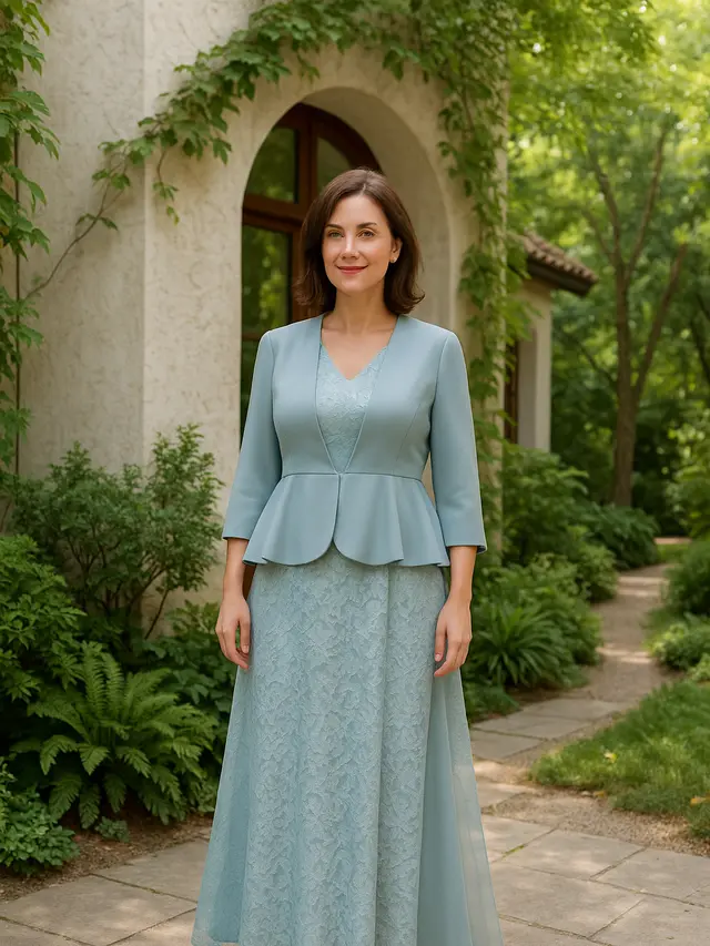 Model Gamis Brokat Full Dress Kombinasi Outer Polos Untuk Usia 25–50 Tahun