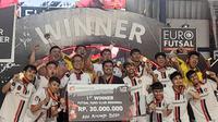 Tim Milanisti Sumedang tampil sebagai juara Supersoccer Euro Futsal Championship 2025 kategori fans club