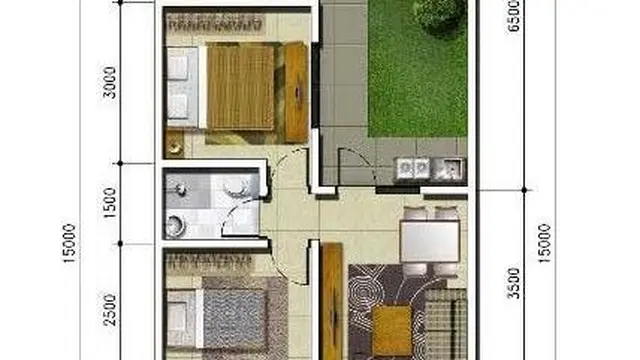 Desain Rumah Minimalis 3 Kamar Ukuran 7x10 Kamar Menyamping