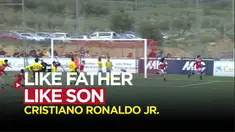 Berita video momen gol dan selebrasi anak dari Cristiano Ronaldo di Manchester United U-12.